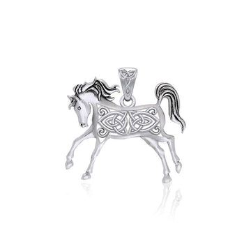Celtic Running Horse Silver Pendant TPD5738 - Jewelry